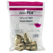 APOLLO PEX 1/2 in. Brass PEX Barb x 1/2 in. Female Pipe Thread Adapter (5-Pack), 5PK APXFA12125PK